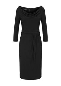Apart, Damen Jerseykleid mit Wasserfallkragen, Schwarz