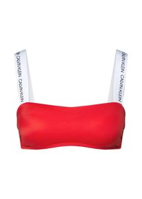 Calvin Klein Swimwear, Damen Bikinitop 'BANDEAU', Rot / Weiß