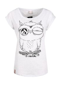 Iriedaily, Damen T-Shirt 'Skateowl 2', Schwarz / Offwhite