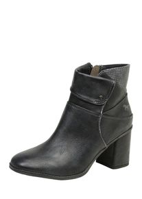 Mustang, Damen Stiefelette in Reptilleder-Optik, Anthrazit
