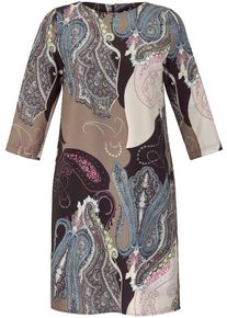 Emilia Lay, Damen Kleid, Dunkelbeige / Rauchblau / Hellbraun / Altrosa