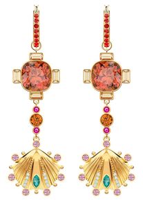 Swarovski, Damen Ohrstecker 'Lucky Goddess 5451301', Aqua / Goldgelb / Rot