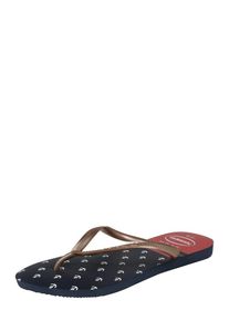 Havaianas, Damen Badepantolette mit maritimem Print, Blau / Rot