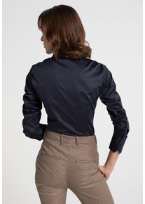 Eterna, Damen Langarm Bluse für grosse Frauen 'SLIM FIT', Marine