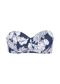 Seafolly, Damen Bikini 'Strapless Bustier', Dunkelblau / Weiß