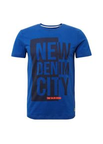 Tom Tailor Denim, Herren T-Shirt, Blau / Hellrot / Schwarz