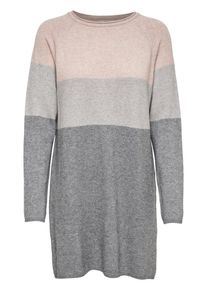 Only, Damen Strickkleid, Hellgrau / Graumeliert / Rosa