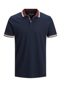 Jack & Jones JACK & JONES, Herren Poloshirt, Beige / Navy / Weinrot