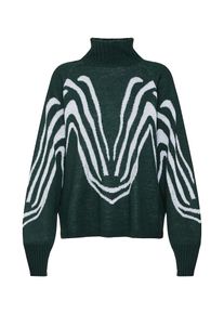 Object, Damen Pullover, Grün / Weiß