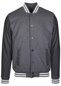 Urban Classics, Herren Jacket 'Oldschool 2.0', Schwarz / Schwarzmeliert / Wei&szlig;