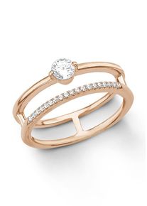 s.Oliver RED LABEL, Damen Fingerring, Rosegold / Silber