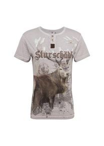Marjo, Herren T-Shirt 'Sturschädl Shirt', Grau / Mischfarben