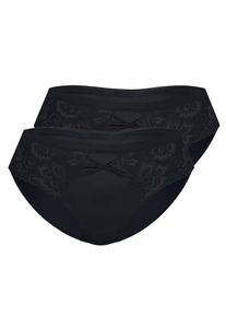 Sassa Mode Sassa, Damen Slip 'MORNING FLOWER', Schwarz