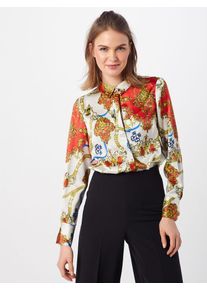 Pieces, Damen Bluse 'MIMI', Gold / Hellrot / Weiß