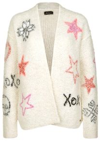 grace, Damen Strickjacke 'XOXO', Beige / Mischfarben