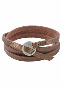 J. JAYZ, Damen Lederarmband, Bronze / Silber