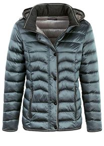 Peter Hahn, Damen Steppjacke, Grau / Petrol / Weiß