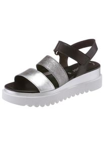 Gabor, Damen Sandalette, Schwarz / Silber / Weiß