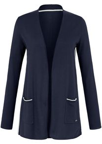 Anna Aura, Damen Strickjacke mit Kontrastkanten, Marine / Wei&szlig;