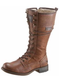 Mustang, Damen Schn&uuml;rstiefel, Hellbraun