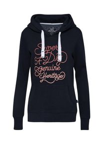 Superdry, Damen Sweatshirt '67 GENUINE FADE EMBROIDERY ENTRY HOOD', Navy / Pink