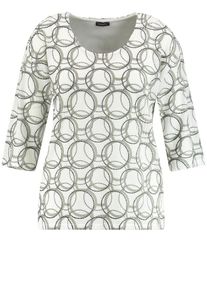 SAMOON, Damen T-Shirt, Blau / Grau / Weiß