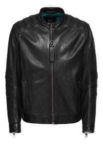 BOSS, Herren Lederjacke 'Jagson 10213408 01', Schwarz