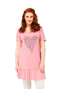 sheego Trend, Damen Trend Longshirt mit Volant, Lachs