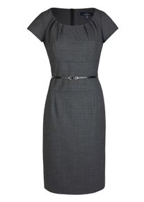Daniel Hechter, Damen Woll-Kleid mit Taillengürtel, Anthrazit