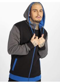 Just Rhyse, Herren Sweatjacke, Royalblau / Dunkelgrau / Schwarz