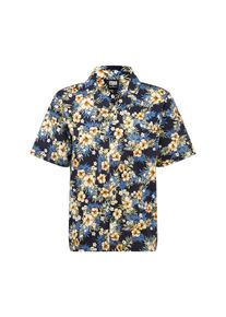 Urban Classics, Herren Hemd 'Pattern Resort Shirt', Blau / Gelb