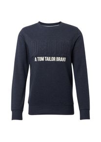 Tom Tailor Denim, Herren Sweatshirt, Nachtblau / Weiß
