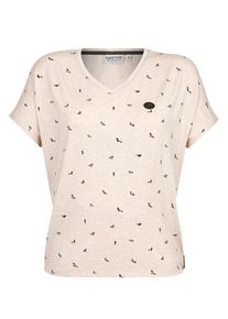 Naketano, Damen Shortsleeve 'Tante Emma Fladen', Puder / Schwarz