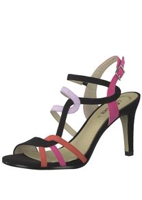 s.Oliver RED LABEL, Damen High Heels 'Strappy Heel', Rosa / Rot / Schwarz