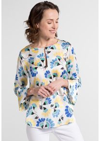 Eterna, Damen Bluse '1863', Blau / Gelb / Weiß