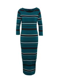 Tom Tailor, Damen Midikleid, Petrol / Schwarz / Weiß