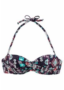 Lascana, Damen Bügel-Bandeau-Top 'Kati', Mischfarben / Schwarz