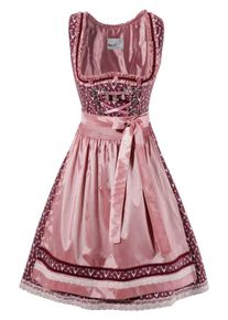 Marjo, Damen Dirndl, Beere / Altrosa / Wei&szlig;