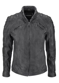 Bruno Banani, Herren Lederjacke 'Joker', Dunkelgrau