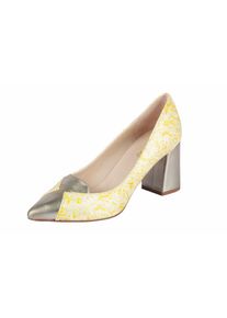 Heine, Damen Pumps, Gelb / Silber