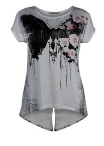 Trueprodigy, Damen T-Shirt 'Butterfly', Rosa / Schwarz / Wei&szlig;