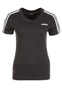 adidas Performance, Damen Trainingsshirt 'Essentials 3S', Schwarz / Wei&szlig;