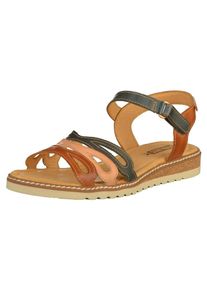 Pikolinos, Damen Sandalen, Pastellblau / Cognac / Pfirsich