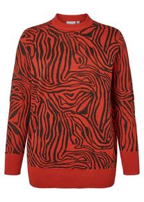 JUNAROSE, Damen Pullover, Rot / Schwarz