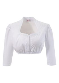 Turi Landhaus, Damen Dirndlbluse mit schmeichelnden Kelchkragen, Weiß