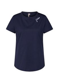 Banana Republic, Damen Shirt 'SS SUPIMA CREW JADORE EMBROIDERY', Navy