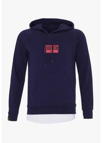 PLUS EIGHTEEN, Herren Kapuzenpullover, Blau