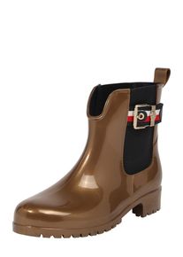 Tommy Hilfiger, Damen Gummistiefel mit Elastikeinsatz, Gold