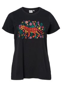 JUNAROSE, Damen T-Shirt, Gelb / Grün / Dunkellila / Dunkelorange / Hellpink / Schwarz
