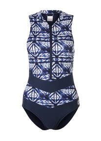 Roxy, Damen Shaping Badeanzug mit Zipper, Dunkelblau